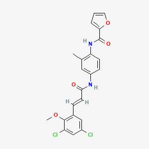 molecular formula C22H18Cl2N2O4 B3619664 N-(4-{[3-(3,5-dichloro-2-methoxyphenyl)acryloyl]amino}-2-methylphenyl)-2-furamide 