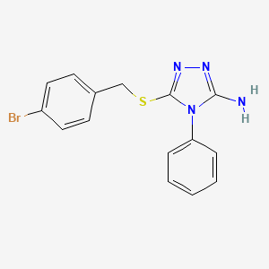 molecular formula C15H13BrN4S B3619681 5-[(4-bromobenzyl)sulfanyl]-4-phenyl-4H-1,2,4-triazol-3-amine 