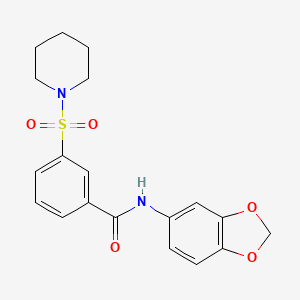 molecular formula C19H20N2O5S B3619688 N-(2H-1,3-BENZODIOXOL-5-YL)-3-(PIPERIDINE-1-SULFONYL)BENZAMIDE 