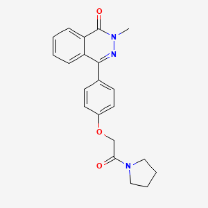 molecular formula C21H21N3O3 B3619696 2-methyl-4-{4-[2-oxo-2-(1-pyrrolidinyl)ethoxy]phenyl}-1(2H)-phthalazinone 