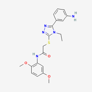 molecular formula C20H23N5O3S B3619699 2-{[5-(3-aminophenyl)-4-ethyl-4H-1,2,4-triazol-3-yl]sulfanyl}-N-(2,5-dimethoxyphenyl)acetamide 