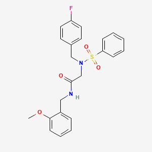 molecular formula C23H23FN2O4S B3619728 N~2~-(4-fluorobenzyl)-N~1~-(2-methoxybenzyl)-N~2~-(phenylsulfonyl)glycinamide 