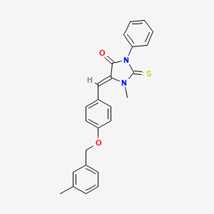 molecular formula C25H22N2O2S B3619734 1-methyl-5-{4-[(3-methylbenzyl)oxy]benzylidene}-3-phenyl-2-thioxo-4-imidazolidinone 