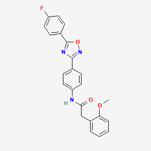 molecular formula C23H18FN3O3 B3619742 N-{4-[5-(4-氟苯基)-1,2,4-恶二唑-3-基]苯基}-2-(2-甲氧基苯基)乙酰胺 