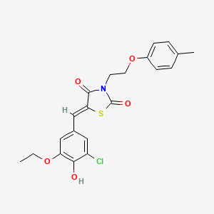 molecular formula C21H20ClNO5S B3619775 5-(3-chloro-5-ethoxy-4-hydroxybenzylidene)-3-[2-(4-methylphenoxy)ethyl]-1,3-thiazolidine-2,4-dione 