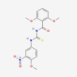 molecular formula C17H17N3O6S B3619787 2,6-dimethoxy-N-[(4-methoxy-3-nitrophenyl)carbamothioyl]benzamide 