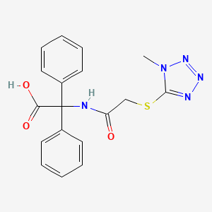 ({[(1-methyl-1H-tetrazol-5-yl)thio]acetyl}amino)(diphenyl)acetic acid