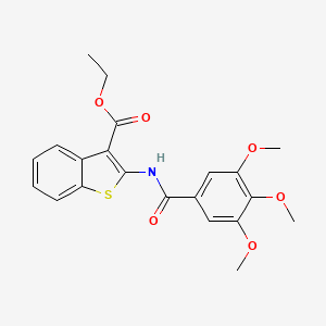 molecular formula C21H21NO6S B3619816 ethyl 2-[(3,4,5-trimethoxybenzoyl)amino]-1-benzothiophene-3-carboxylate 