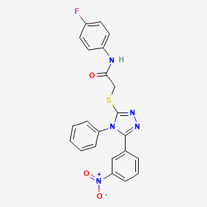 N-(4-fluorophenyl)-2-{[5-(3-nitrophenyl)-4-phenyl-4H-1,2,4-triazol-3-yl]sulfanyl}acetamide