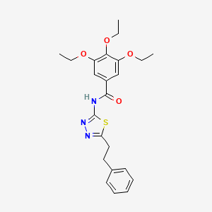 molecular formula C23H27N3O4S B3619858 3,4,5-triethoxy-N-[5-(2-phenylethyl)-1,3,4-thiadiazol-2-yl]benzamide 