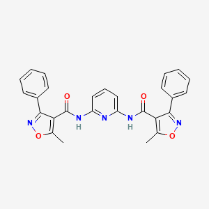 5-methyl-N-[6-[(5-methyl-3-phenyl-1,2-oxazole-4-carbonyl)amino]pyridin-2-yl]-3-phenyl-1,2-oxazole-4-carboxamide