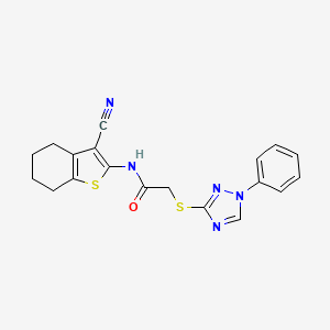 molecular formula C19H17N5OS2 B3619896 N-(3-cyano-4,5,6,7-tetrahydro-1-benzothien-2-yl)-2-[(1-phenyl-1H-1,2,4-triazol-3-yl)thio]acetamide 