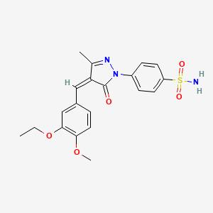 4-[(4Z)-4-[(3-ethoxy-4-methoxyphenyl)methylidene]-3-methyl-5-oxopyrazol-1-yl]benzenesulfonamide