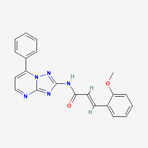 molecular formula C21H17N5O2 B3619968 (2E)-3-(2-METHOXYPHENYL)-N-{7-PHENYL-[1,2,4]TRIAZOLO[1,5-A]PYRIMIDIN-2-YL}PROP-2-ENAMIDE 