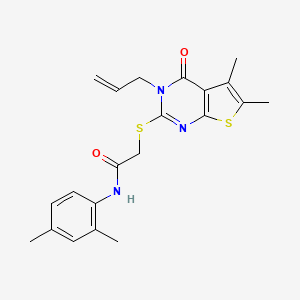 2-(5,6-dimethyl-4-oxo-3-prop-2-enylthieno[2,3-d]pyrimidin-2-yl)sulfanyl-N-(2,4-dimethylphenyl)acetamide