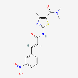 molecular formula C16H16N4O4S B3619978 N,N,4-trimethyl-2-{[3-(3-nitrophenyl)acryloyl]amino}-1,3-thiazole-5-carboxamide 