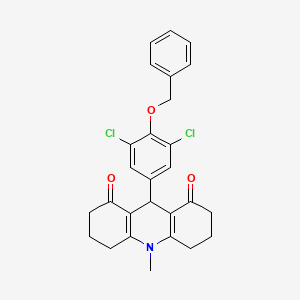 9-(3,5-dichloro-4-phenylmethoxyphenyl)-10-methyl-3,4,5,6,7,9-hexahydro-2H-acridine-1,8-dione