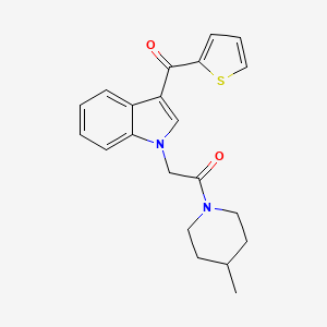 molecular formula C21H22N2O2S B3620013 1-(4-METHYLPIPERIDIN-1-YL)-2-[3-(THIOPHENE-2-CARBONYL)-1H-INDOL-1-YL]ETHAN-1-ONE 