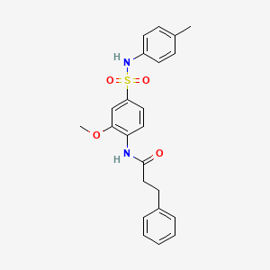 molecular formula C23H24N2O4S B3620047 N-(2-methoxy-4-{[(4-methylphenyl)amino]sulfonyl}phenyl)-3-phenylpropanamide 