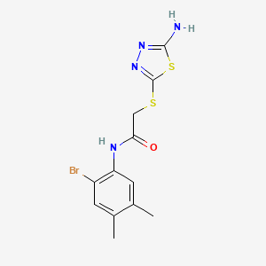 2-[(5-amino-1,3,4-thiadiazol-2-yl)thio]-N-(2-bromo-4,5-dimethylphenyl)acetamide