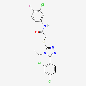 N-(3-chloro-4-fluorophenyl)-2-{[5-(2,4-dichlorophenyl)-4-ethyl-4H-1,2,4-triazol-3-yl]sulfanyl}acetamide