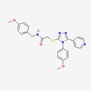 molecular formula C24H23N5O3S B3620073 N-(4-methoxybenzyl)-2-{[4-(4-methoxyphenyl)-5-(4-pyridinyl)-4H-1,2,4-triazol-3-yl]thio}acetamide 