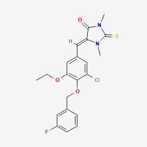 5-{3-chloro-5-ethoxy-4-[(3-fluorobenzyl)oxy]benzylidene}-1,3-dimethyl-2-thioxo-4-imidazolidinone