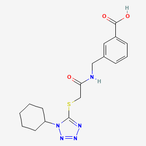 3-[({[(1-cyclohexyl-1H-tetrazol-5-yl)thio]acetyl}amino)methyl]benzoic acid