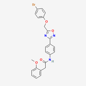 molecular formula C24H20BrN3O4 B3620112 N-(4-{5-[(4-bromophenoxy)methyl]-1,2,4-oxadiazol-3-yl}phenyl)-2-(2-methoxyphenyl)acetamide 