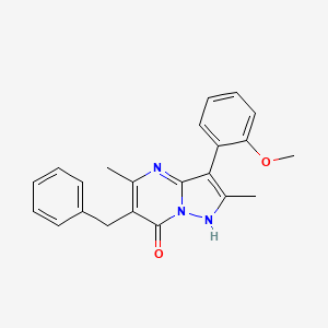 molecular formula C22H21N3O2 B3620119 6-benzyl-3-(2-methoxyphenyl)-2,5-dimethylpyrazolo[1,5-a]pyrimidin-7(4H)-one 