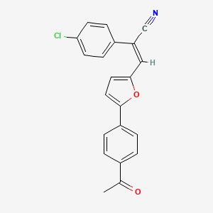 (E)-3-[5-(4-acetylphenyl)furan-2-yl]-2-(4-chlorophenyl)prop-2-enenitrile