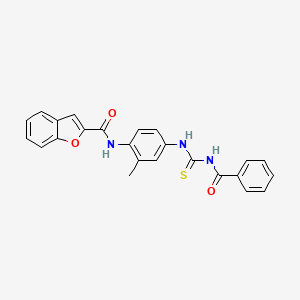 molecular formula C24H19N3O3S B3620136 N-(2-methyl-4-{[(phenylcarbonyl)carbamothioyl]amino}phenyl)-1-benzofuran-2-carboxamide 