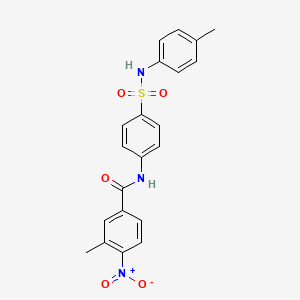 molecular formula C21H19N3O5S B3620145 3-METHYL-4-NITRO-N-[4-(4-TOLUIDINOSULFONYL)PHENYL]BENZAMIDE 