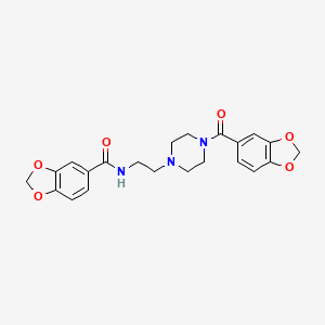 molecular formula C22H23N3O6 B3620153 N-{2-[4-(2H-13-BENZODIOXOLE-5-CARBONYL)PIPERAZIN-1-YL]ETHYL}-2H-13-BENZODIOXOLE-5-CARBOXAMIDE 