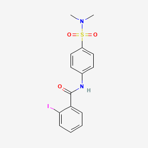 molecular formula C15H15IN2O3S B3620162 N-{4-[(dimethylamino)sulfonyl]phenyl}-2-iodobenzamide 