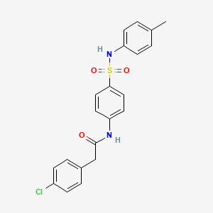 molecular formula C21H19ClN2O3S B3620169 2-(4-chlorophenyl)-N-{4-[(4-methylphenyl)sulfamoyl]phenyl}acetamide 