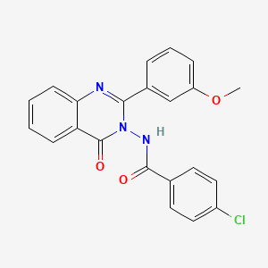 molecular formula C22H16ClN3O3 B3620192 4-chloro-N-[2-(3-methoxyphenyl)-4-oxoquinazolin-3(4H)-yl]benzamide 