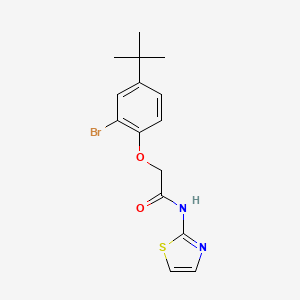 molecular formula C15H17BrN2O2S B3620200 2-(2-bromo-4-tert-butylphenoxy)-N-(1,3-thiazol-2-yl)acetamide 