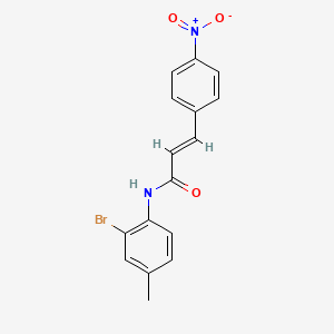 molecular formula C16H13BrN2O3 B3620205 (2E)-N-(2-bromo-4-methylphenyl)-3-(4-nitrophenyl)prop-2-enamide 