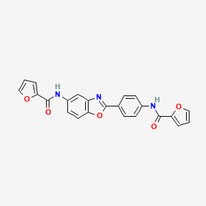 molecular formula C23H15N3O5 B3620220 N-{2-[4-(FURAN-2-AMIDO)PHENYL]-1,3-BENZOXAZOL-5-YL}FURAN-2-CARBOXAMIDE 