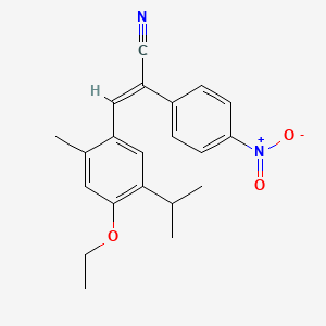 molecular formula C21H22N2O3 B3620235 (2E)-3-[4-ethoxy-2-methyl-5-(propan-2-yl)phenyl]-2-(4-nitrophenyl)prop-2-enenitrile 