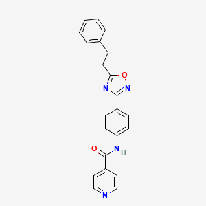 N-[4-[5-(2-phenylethyl)-1,2,4-oxadiazol-3-yl]phenyl]pyridine-4-carboxamide