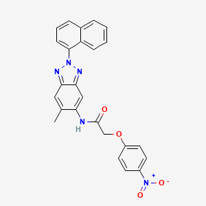 molecular formula C25H19N5O4 B3620250 N-[6-methyl-2-(1-naphthyl)-2H-1,2,3-benzotriazol-5-yl]-2-(4-nitrophenoxy)acetamide 