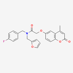 molecular formula C24H20FNO5 B3620299 N-(4-fluorobenzyl)-N-(2-furylmethyl)-2-[(4-methyl-2-oxo-2H-chromen-6-yl)oxy]acetamide 