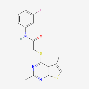 N-(3-fluorophenyl)-2-[(2,5,6-trimethylthieno[2,3-d]pyrimidin-4-yl)thio]acetamide