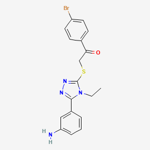 2-{[5-(3-aminophenyl)-4-ethyl-4H-1,2,4-triazol-3-yl]sulfanyl}-1-(4-bromophenyl)ethanone