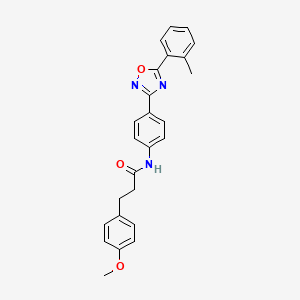 molecular formula C25H23N3O3 B3620341 3-(4-methoxyphenyl)-N-[4-[5-(2-methylphenyl)-1,2,4-oxadiazol-3-yl]phenyl]propanamide 