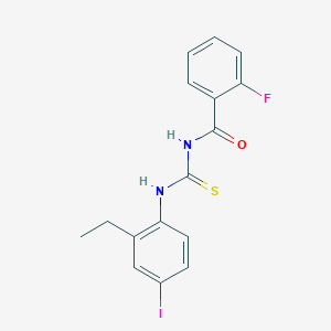 molecular formula C16H14FIN2OS B3620348 N-[(2-ethyl-4-iodophenyl)carbamothioyl]-2-fluorobenzamide 