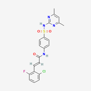 molecular formula C21H18ClFN4O3S B3620363 3-(2-chloro-6-fluorophenyl)-N-(4-{[(4,6-dimethyl-2-pyrimidinyl)amino]sulfonyl}phenyl)acrylamide 