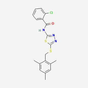 2-chloro-N-{5-[(2,4,6-trimethylbenzyl)sulfanyl]-1,3,4-thiadiazol-2-yl}benzamide